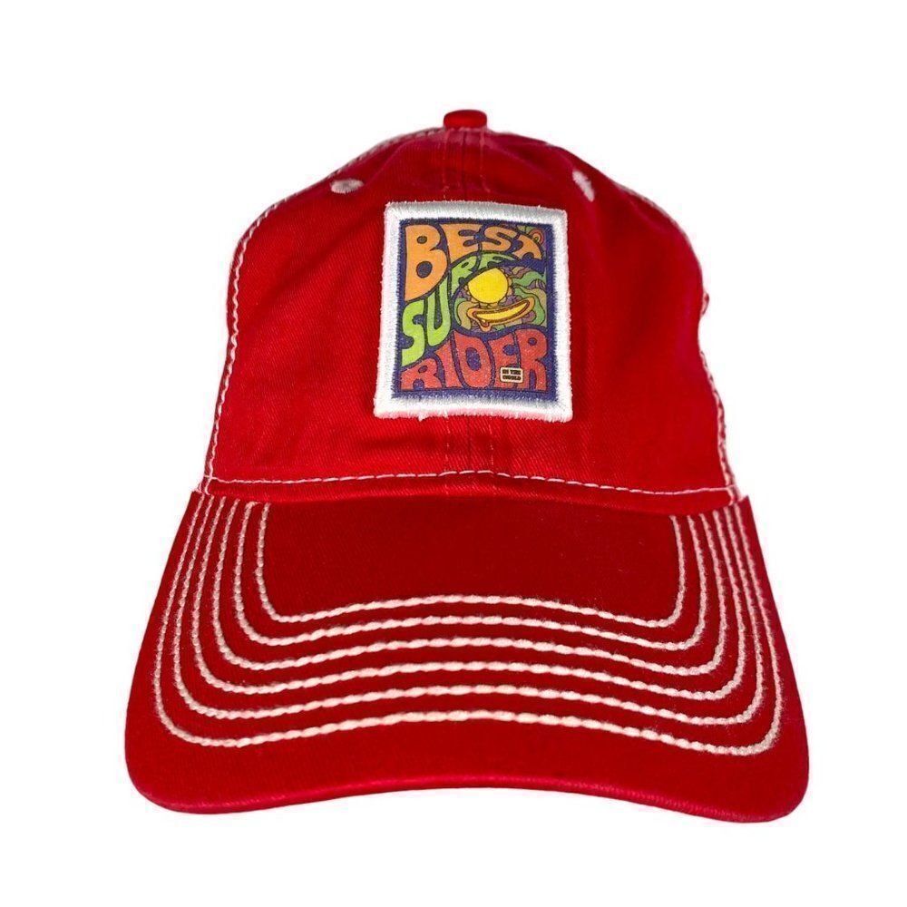 Best Surf Rider in the World 5-Panel Trucker Hat Red / White Adjustable OS